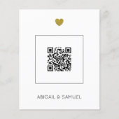 Budget Dunkelgrau QR Code Hochzeit Einladung (Vorderseite)