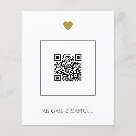 Budget Dunkelgrau QR Code Hochzeit Einladung (Vorderseite)
