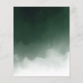 Budget Dunkelgrüne Wasserfarbe Einladung Hochzeit (Rückseite)