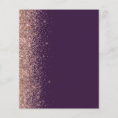 Budget Dunkle Lila Rose Gold Glitzer Save the Date (Rückseite)