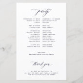 Budget dunkle Marine und weiß elegantes Hochzeitsp (Rückseite)