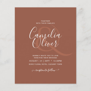 BUDGET Dunkle Terrakotta-Monochrom-Hochzeit Flyer