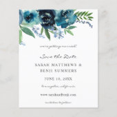 Budget Dusty Blue 2 Floral Save the Date 2 (Vorderseite)