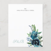 Budget Dusty Blue 2 Floral Save the Date V3 Flyer (Hinten)