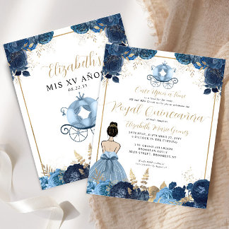 Budget Dusty Blue Ainderella Royal Quinceanera