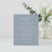 Budget Dusty Blue All in one Wedding QR Code (Stehend Vorderseite)