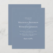 Budget Dusty Blue Ampere und Hochzeitseinladung (Vorne/Hinten)