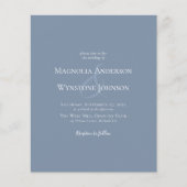 Budget Dusty Blue Ampere und Hochzeitseinladung (Vorderseite)