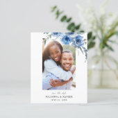 Budget Dusty Blue & B Save the Date Foto 2 (Stehend Vorderseite)
