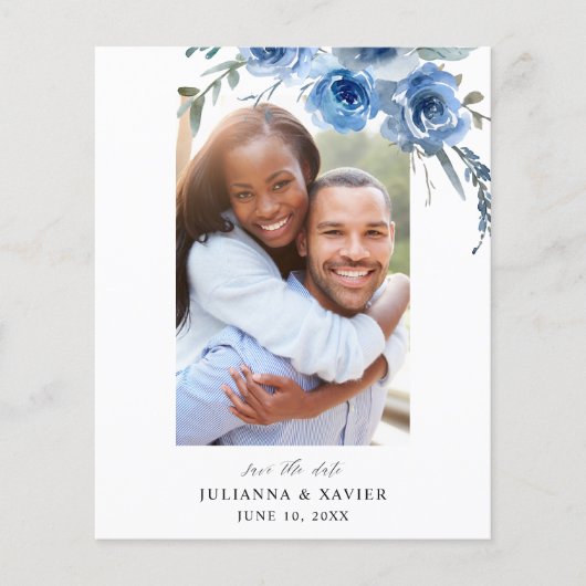 Budget Dusty Blue & B Save the Date Foto 2 (Vorderseite)