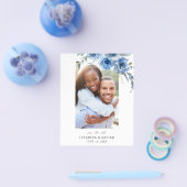 Budget Dusty Blue & B Save the Date Foto 2 Flyer (Einzeln)