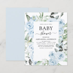 Budget Dusty Blue Baby Dusche Blumengrün