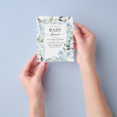 Budget Dusty Blue Baby Dusche Blumengrün Flyer (Gruppe)