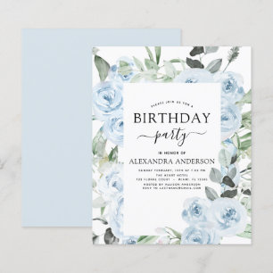 Budget Dusty Blue Birthday Party Blumenladen