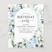 Budget Dusty Blue Birthday Party Blumenladen (Vorderseite)