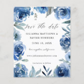 Budget Dusty Blue & Blu Save the Date Foto Flyer (Hinten)