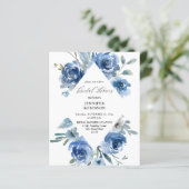 Budget Dusty Blue & Blue Floral Brautparty (Stehend Vorderseite)