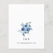 Budget Dusty Blue & Blue Floral Save the Date Flyer (Hinten)