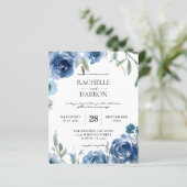 Budget Dusty Blue & Blue Floral Wedding (Stehend Vorderseite)