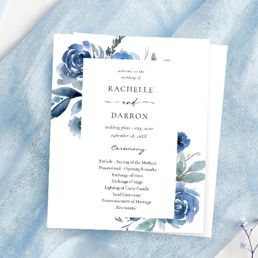 Budget Dusty Blue & Blue Floral Wedding Zeremonie