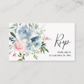 Budget Dusty Blue & Blush Pink Floral 2SM UAWG Begleitkarte (Vorderseite)