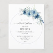 Budget Dusty Blue Boho Blumenring Brautparty Flyer (Vorne)