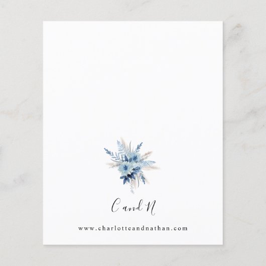 Budget Dusty Blue Boho Floral Wedding (Rückseite)