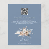 Budget Dusty Blue Boho Wedding QR Code UAWG Einlad (Rückseite)