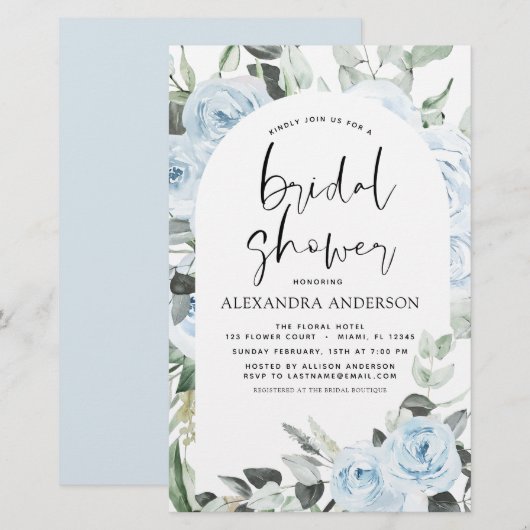 Budget Dusty Blue Brautparty Blumengrün (Vorne/Hinten)