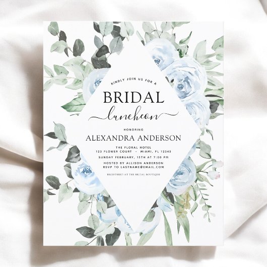 Budget Dusty Blue Brautparty Luncheon