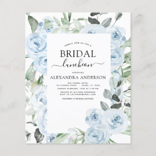 Budget Dusty Blue Brautparty Luncheon Flyer