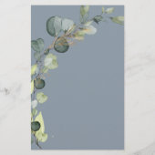 Budget Dusty Blue Brautparty Rustikale Einladung (Rückseite)