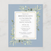 Budget Dusty Blue Bridesmaids Luncheon Einladung (Vorderseite)