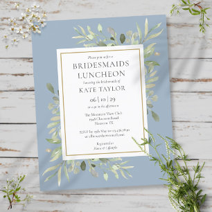Budget Dusty Blue Bridesmaids Luncheon Einladung