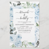 Budget Dusty Blue Brunch & Bubbly Brautparty (Vorderseite)