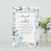 Budget Dusty Blue Brunch & Bubbly Brautparty (Stehend Vorderseite)