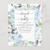 Budget Dusty Blue Brunch & Bubbly Brautparty (Vorderseite)