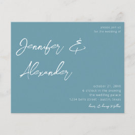Budget Dusty Blue Calligraphy Foto Wedding V2 Flyer