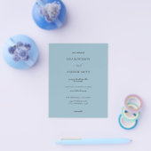 Budget Dusty Blue Calligraphy Wedding Flyer (Einzeln)