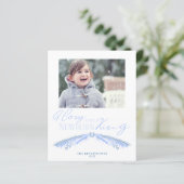 Budget Dusty Blue Christmas Pine Holiday Foto (Stehend Vorderseite)