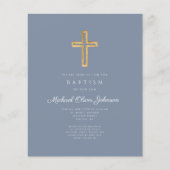 Budget Dusty Blue Cross Boy Taufpapier (Vorderseite)