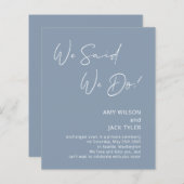 Budget Dusty Blue Elopement Ankündigung (Vorne/Hinten)