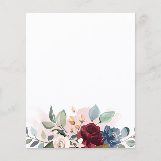 Budget Dusty Blue Eucalyptus Wedding Einladung (Rückseite)