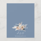 Budget Dusty Blue Floral Boho Hochzeit Einladung (Rückseite)