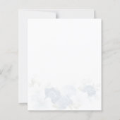 Budget Dusty Blue Floral Botanical Wedite Einladun (Rückseite)
