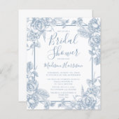 Budget Dusty Blue Floral Brautparty (Vorne/Hinten)