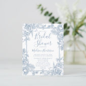 Budget Dusty Blue Floral Brautparty (Stehend Vorderseite)