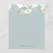 Budget Dusty Blue Floral Bridal Dusche Einladung (Rückseite)