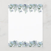 Budget Dusty Blue Floral Bridal Dusche Einladung (Rückseite)