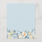 Budget Dusty Blue Floral Bridal Dusche Einladung (Rückseite)